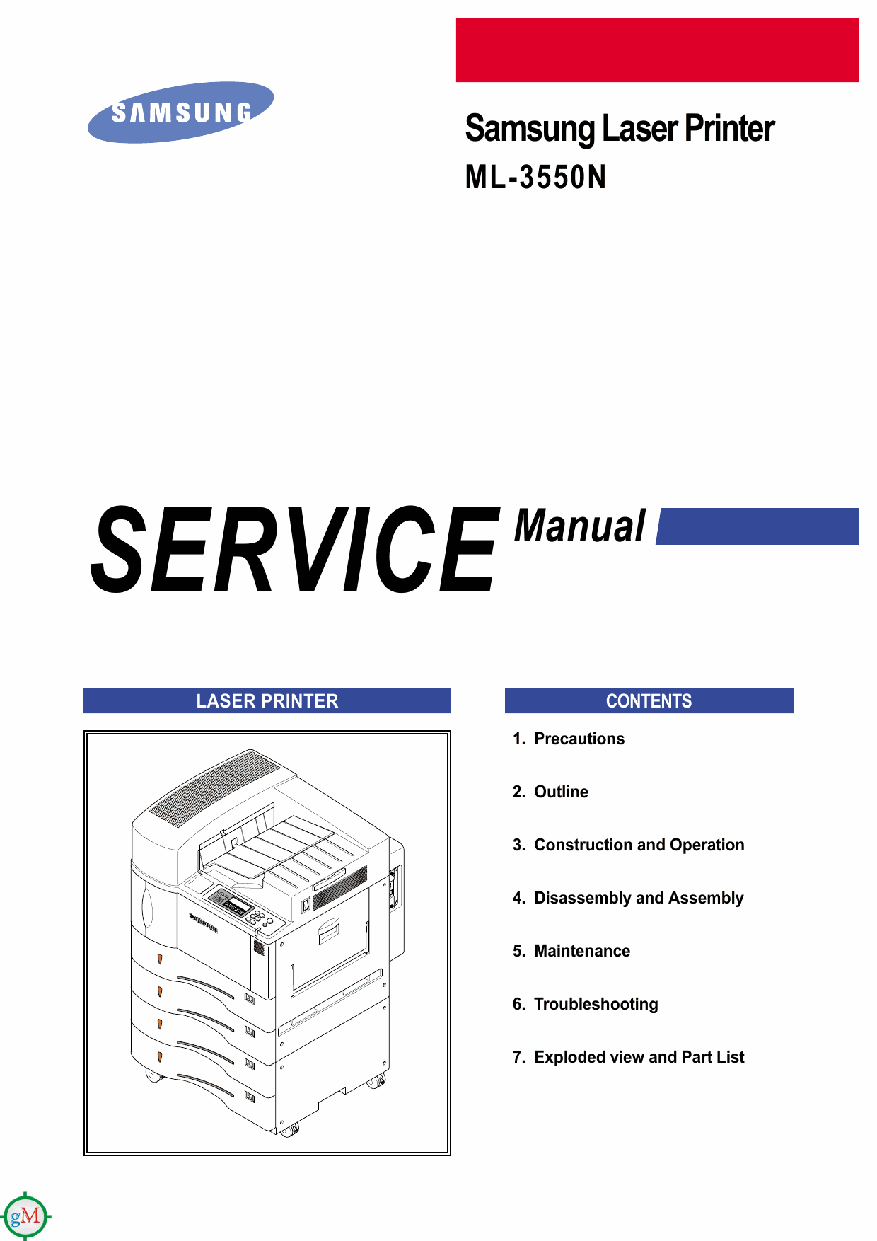 Samsung Laser-Printer ML-3550N Parts and Service Manual-1